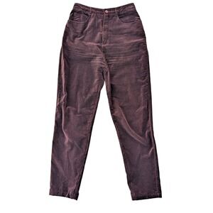 Talbots Velvet Pants Size 6 Brown High Waisted Vintage 100%‎ Cotton